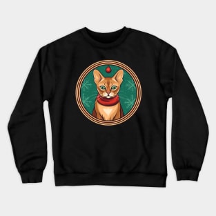 Abyssinian Cat Xmas, Love Cats Crewneck Sweatshirt